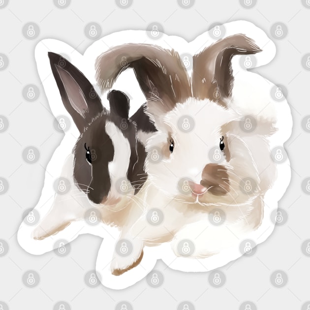 Dutch Anggora Rabbit _ Bunniesmee Sticker by GambarGrace